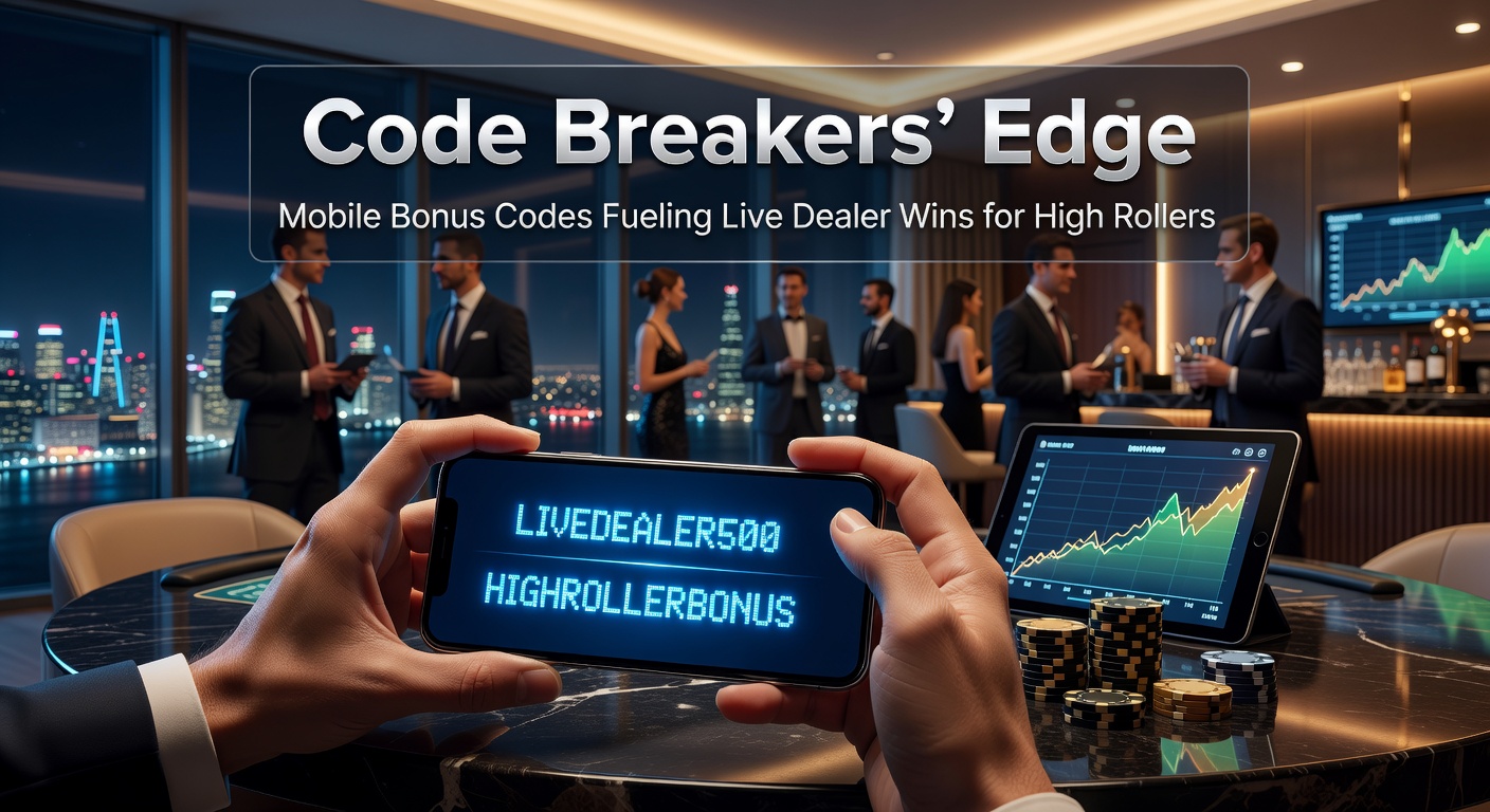 Smartphone-Bildschirm zeigt aktivierten Bonus-Code in Live-Blackjack-Tisch mit hohen Chips-Stacks